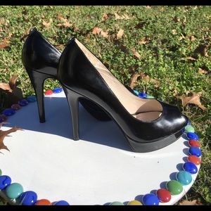 Michael Kors leather peep toe heels